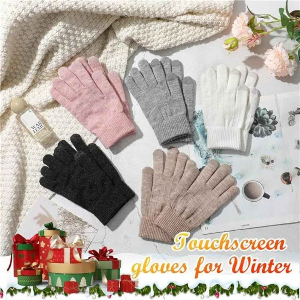 4 Pairs Winter Gloves Women Men Cold Weather Valentines